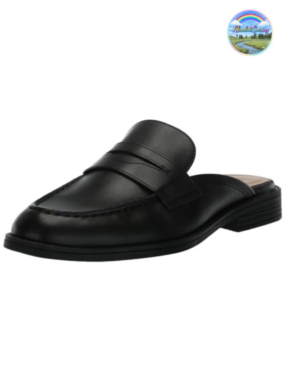 Women's Leather Pointed Toe Mule Shoes with Bow Detail